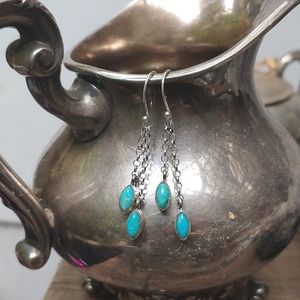 Turquoise and Sterling Dangle Earrings